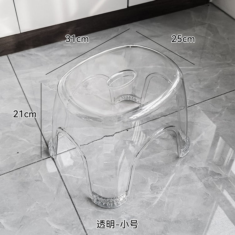 Premium Transparent Acrylic Stool Bathroom Shower Seat Modern Non-Slip Low Stool for Home Living