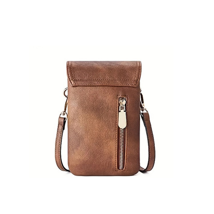 Elegant PU Leather Phone Crossbody Bag for Women Small Crossbody Purse