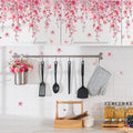 Cherry Blossom Pink Flower Vine Wall Sticker For Bedroom Living Room Home Decor
