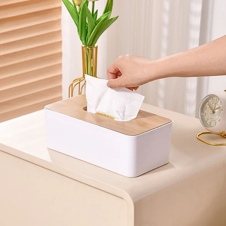 Minimalist Plastic Tissue Box Cover for Dining Table, Living Room, Bathroom & Home Organization