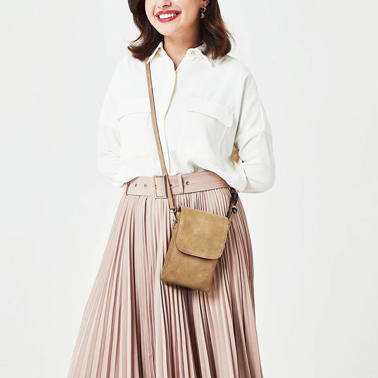 Elegant PU Leather Phone Crossbody Bag for Women Small Crossbody Purse