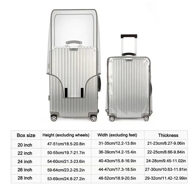 Transparent Travel Luggage Cover – Waterproof Dustproof PVC Suitcase Protector