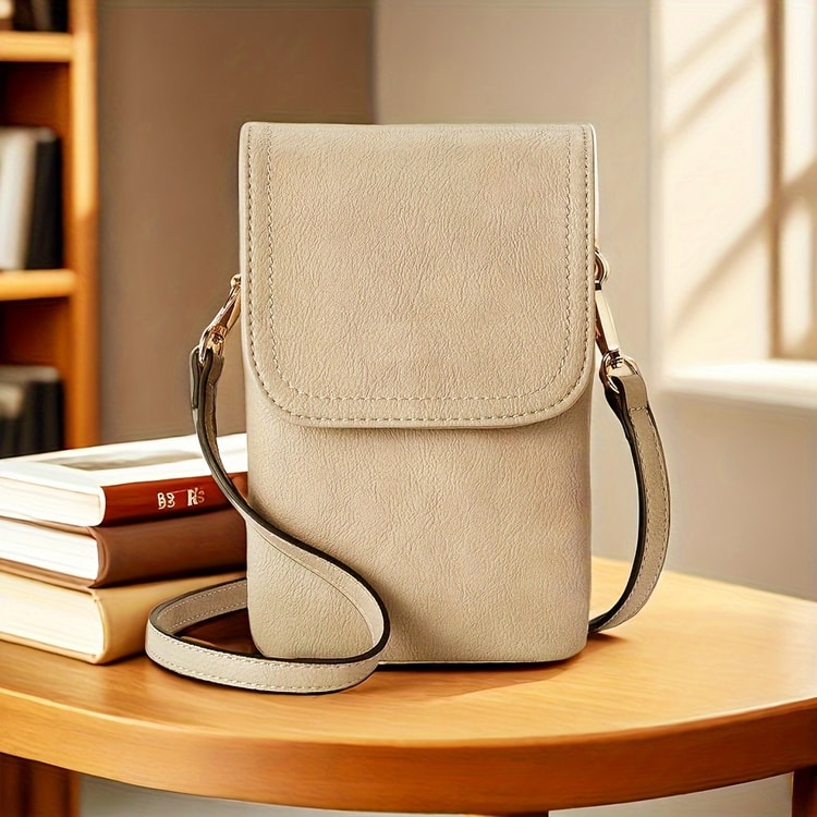 Elegant PU Leather Phone Crossbody Bag for Women Small Crossbody Purse