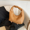 Small Top-Handle Shoulder Bag for Women, Classic Fashion Woven Embossed Hobo PU Leather Handbag