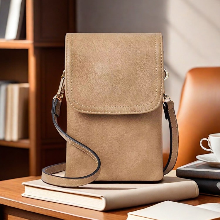 Elegant PU Leather Phone Crossbody Bag for Women Small Crossbody Purse